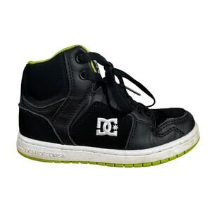 DC High Top RA Spark Kid Youth Shoes 13 Black/Green ECO Skate Skateboard Sport